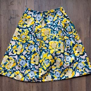 Floral watercolor style midi skirt